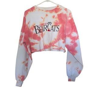 Vintage Cincinnati Bearcats Cropped and Tie Dyed Sweatshirt